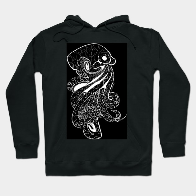 octopus in dark pattern art in totonac tribal design ecopop Hoodie by jorge_lebeau